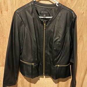 Women's International Concepts XL Black Non-Leather Jacket